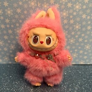 Custom strawberry labubu plush pendant